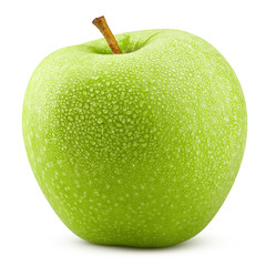 Green juicy apple isolated on white background, clipping path, full depth of field
