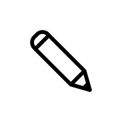 Pencil vector icon concept stroke symbol design.