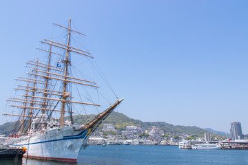Fototapeta na wymiar 長崎帆船祭り Nagasaki Sailing ship Festival　長崎県長崎港　日本丸