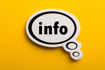 Info Speech Bubble Isolated On Yellow Background