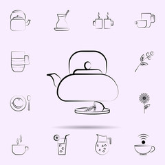 Tea pot hand drawn icon. Universal set of tea for website design and development, app development
