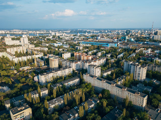 Fototapeta premium Voronezh city in summer day, aerial view from drone