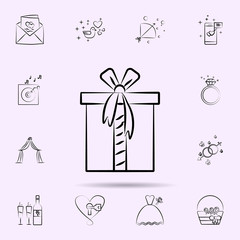 Fototapeta premium Gift box icon. Universal set of wedding for website design and development, app development