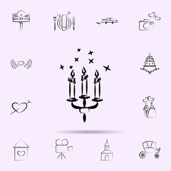 Wedding candles icon. Universal set of wedding for website design and development, app development