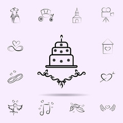 Wedding cake icon. Universal set of wedding for website design and development, app development