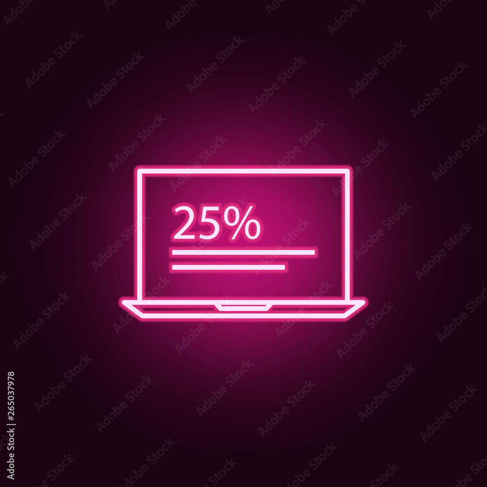 Poster upload video neon icon. elements of online and web set. simple icon for websites, web design, mobile