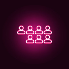Obraz premium users neon icon. Elements of online and web set. Simple icon for websites, web design, mobile app, info graphics