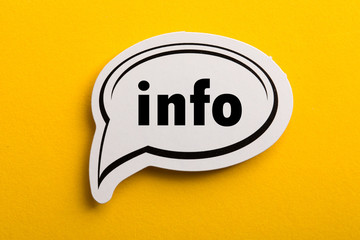 Info Speech Bubble Isolated On Yellow Background