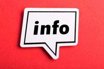 Info Speech Bubble Isolated On Red Background
