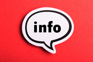 Info Speech Bubble Isolated On Red Background