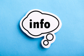 Info Speech Bubble Isolated On Blue Background