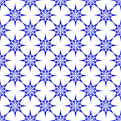 Blue stars on white background. Seamless pattern. Abstract.