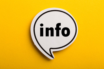 Info Speech Bubble Isolated On Yellow Background