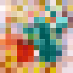 Flower pot - abstract mosaic background with colorful squares