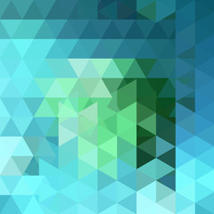 Triangle vector background. Can be used in cover design, book design, website background. Vector illustration. Green, blue colors.