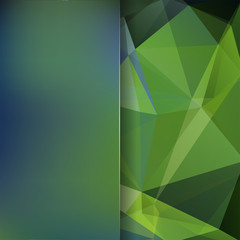 Abstract geometric style green background. Blur background with glass. Vector illustration