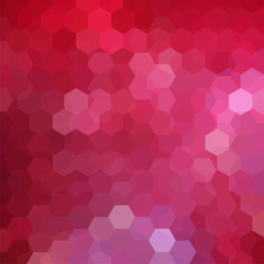 Fototapeta na wymiar Background made of red, pink hexagons. Square composition with geometric shapes. Eps 10