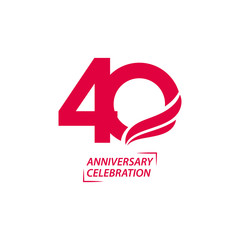 40 Year Anniversary Celebration Vector Template Design Illustration