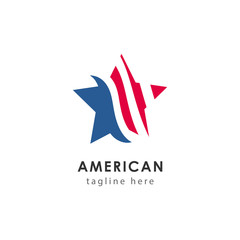 American Logo Vector Template Design Illustration
