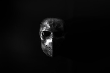 high contrast haunted mask with dark filter