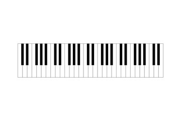 Semple piano keyboard music instrument isolated on white background.