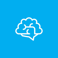 Smart cloud logo template. brain tech logo template - Vector