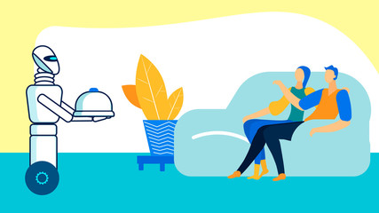 Smart Home Kitchen Assistant Flat Illustration