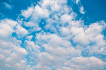 Beautiful sky with clouds, wide angle