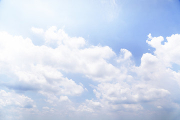 Beautiful sky with clouds, wide angle