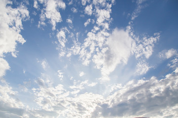 Beautiful sky with clouds, wide angle