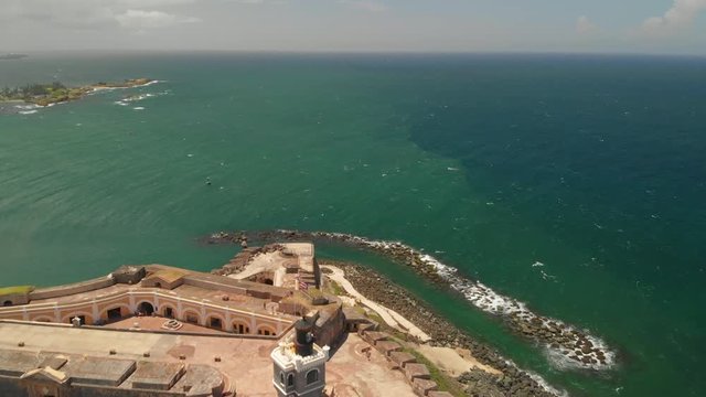 Fortress - Castillo San Felipe del Morro, Old San Juan, Puerto Rico Aerial view of the fortress at Old San Juan, Puerto Rico