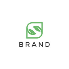 S letter leaf logo design