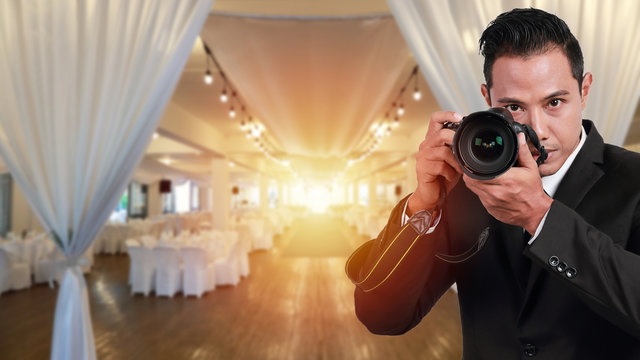 professional wedding photographer (photography concept)