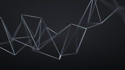 Black wireframe shape 3D rendering