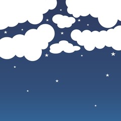 sky cloud pattern with stars vector Design