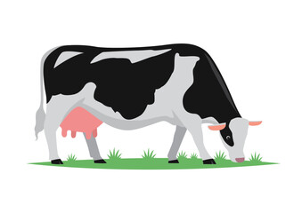 cartoon cow milk, vector