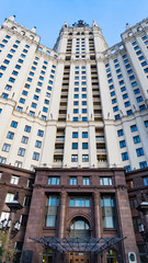 Fototapeta na wymiar Residential building on Kotelnicheskaya Embankment, one of seven Stalinist skyscrapers in Moscow.