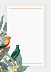 Parrot and leaves banner