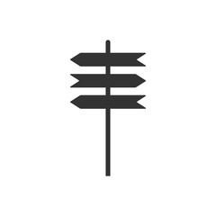 Signpost icon isolated. Road sign. Pointer symbol. Flat design. Vector Illustration