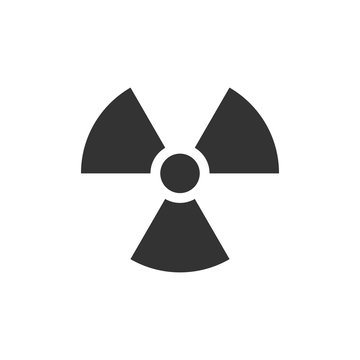 Radioactive icon isolated. Radioactive toxic symbol. Radiation Hazard sign. Flat design. Vector Illustration