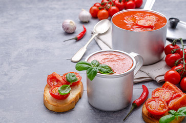 Thick tomato soup with spices