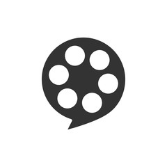 Film reel icon isolated. Flat design. Vector Illustration