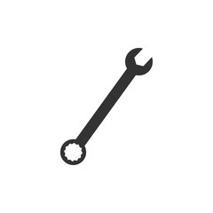 Spanner icon isolated. Flat design. Vector Illustration