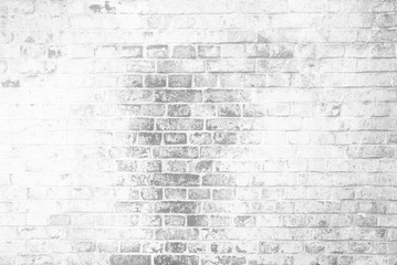 White Grunge Brick Wall Texture Background.