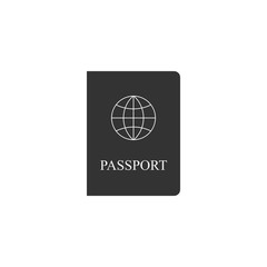 Passport icon isolated. Flat design. Vector Illustration