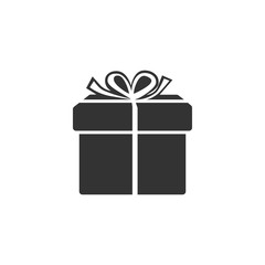 Gift box icon isolated. Flat design. Vector Illustration