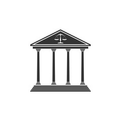 Courthouse icon isolated. Flat design. Vector Illustration