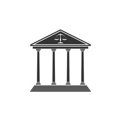 Courthouse icon isolated. Flat design. Vector Illustration