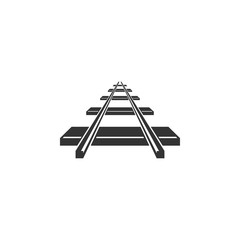 Railroad icon isolated. Flat design. Vector Illustration