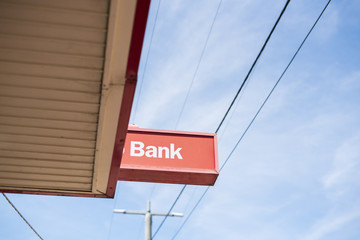 Fototapeta premium Bank sign in regional town